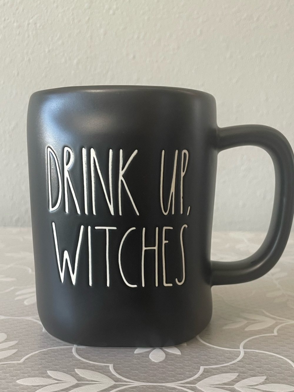 Rae Dunn Matte Black "Drink Up, Witches" Ceramic Halloween Mug